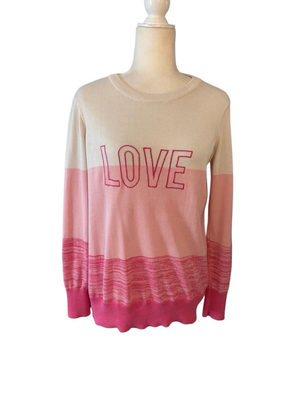 Valentines Day “LOVE” pink hombre style sweater - S
